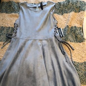 NEW, WITH TAGS! Baby blue suede dress